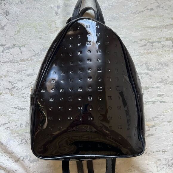 Arcadia Black Patent Mini Back Pack READ DESCRIPTION - Picture 2 of 14